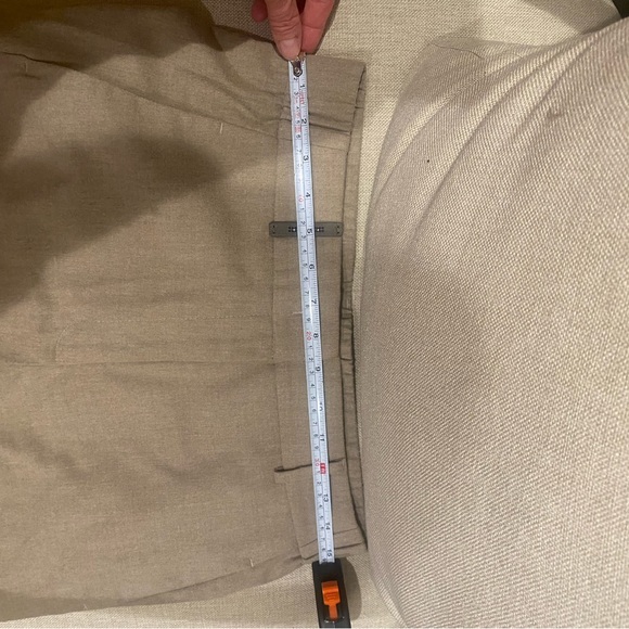 PESERICO Beige High-waisted Wool Pants/Trousers with Knit Cuff Hem - Picture 12 of 15